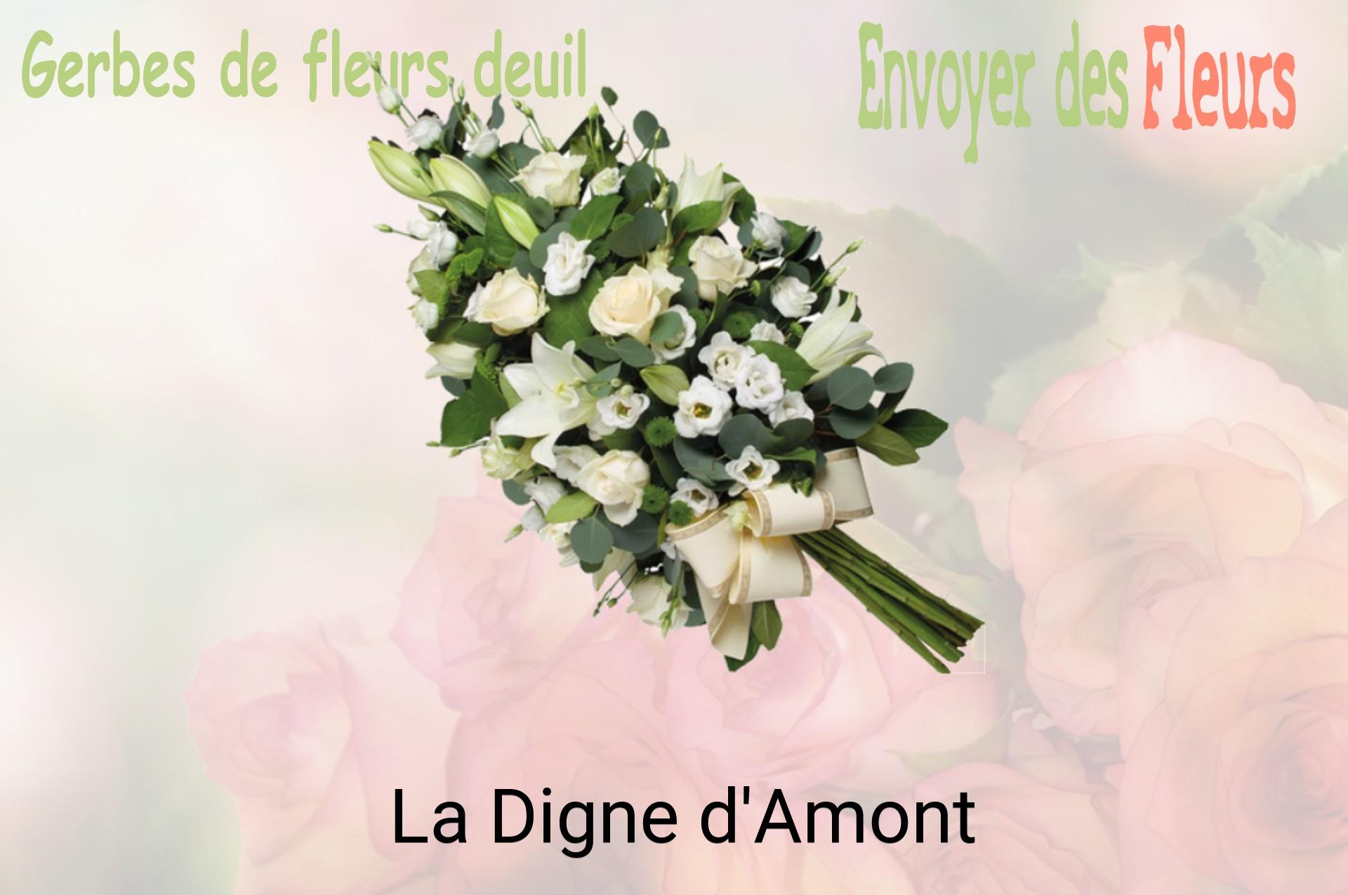 Gerbe de fleurs de deuil livrée à La Digne-d'Amont
